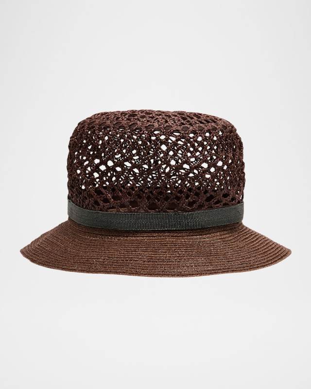 Straw Fedora W/ Beads